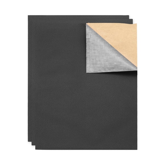 3 Pcs Leather Repair Patch 10"x12" Self-Adhesive Leather Vinyl Repair Tape Kit for Furniture Couches Sofa Chair Car Boat Seats Jackets, Black