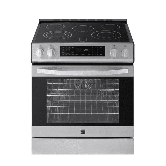 Kenmore 5.6 Cu. Ft. Front-Control 5 Element Electric Range Stove 240 Volts with Dual Ring Elements, Steam Clean, Precision Set Controls