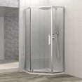 thumbnail image 7 of 34"x 72" Shower Doors, Semi-Frameless Hinged Clear Glass Shower Doors with Mounting Hardware and Single Handle, Modern Bypass Shower Enclosure Bathroom Doors in Chrome Finish, 7 of 7