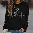 thumbnail image 2 of Sudadera Para Mujer Cuello Redondo Sudadera de Gran Tamaño Casual Manga Completa Cuello Redondo Tops Camisas Sueltas Blusa Jersey Sudadera Estampada Odeerbi  ODB136874, 2 of 5