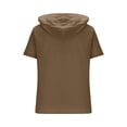 thumbnail image 4 of Mens Summer Button Hoodie Cotton Linen Short Sleeve Hooded Sweatshirt Casual Plain Regular Fit Outdoor Workout Muscle Tank Tops with Pocket, 4 of 5