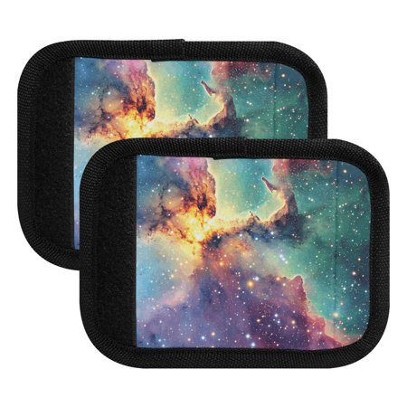 Luggage Handle Wrap for Suitcase 2 Pack Luggage Tag Identifiers for Travel Accessories Colorful Galaxy with Stars