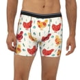 thumbnail image 2 of Salouo Colorful Flower Chickens Pattern Men's Boxer Briefs, Soft & Breathable Underwear Elastic Waistband Briefs for Men,1-Pack, 2 of 7