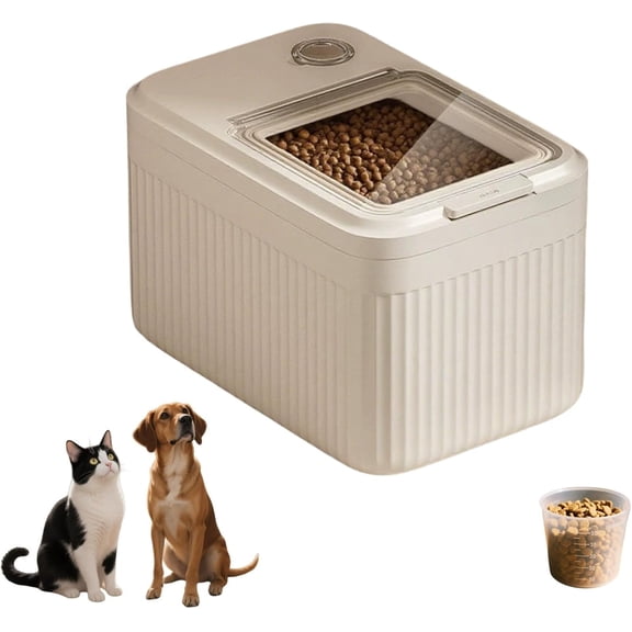 Dog Food Storage Container, Large Capacity Airtight Food Storage Bin with Scoop Cup, Durable Pet Kibble Container for Dogs, Cats and Birds, Keeps Dry Food Fresh