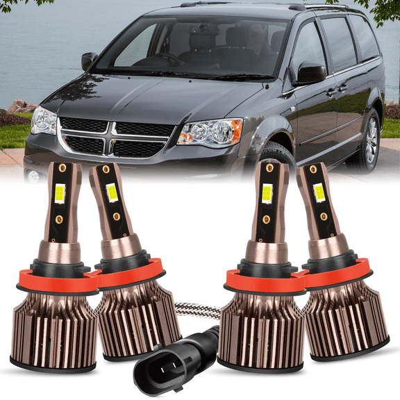 For 2011-2017 2018 2019 Dodge Grand Caravan 4x LED Headlight Bulbs High-Low Beam
