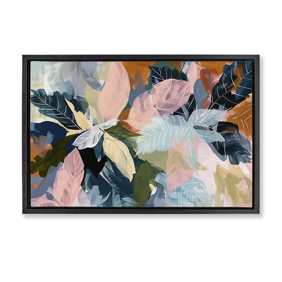 Stupell Industries Contemporary Bright Tropical Oasis Leaves Black Floating Frame Canvas Art, 25 x 17, by Elara Yasna