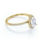 thumbnail image 3 of JeenMata Anillo de Compromiso de 1 Quilate con Corte de Pera - Anillo de Bodas - Anillo de Halo - Anillo Pavé - Anillo de Promesa - Baño de Oro Amarillo de 18 K sobre Plata, 3 of 6