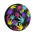 thumbnail image 2 of PUREYAH Cannabis Leaves Black Background Rv Spare Tire Cover, Wheel Covers Protectors Universal Fit for Camping Travel Trailer Truck 17 inch, 2 of 6