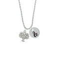 thumbnail image 2 of Delight Jewelry Silvertone Tree of Life Silvertone Script Initial Disc - & - Charm Necklace, 20"+3", 2 of 4