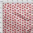 thumbnail image 3 of oneOone Viscose Chiffon Red Fabric Kids Crab Sewing Material Print Fabric By The Yard 42 Inch Wide, 3 of 4