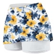 thumbnail image 5 of Feancey Floral Skorts for Women Summer Casual Running Workout Skort Stretch High Waisted Plus Size Tennis Skirts with Shorts and Pockets Yellow S, 5 of 5