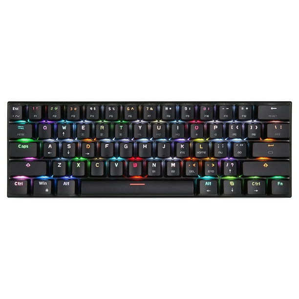 Teclado MOTOSPEED CK62 BT3.0 Teclado mecánico con cable para tableta, computadora portátil, teléfono inteligente, negro MOTOSPEED Teclado
