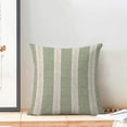 thumbnail image 3 of Boho Pillow Covers 18x18 Set of 2 Sage Green Stripes Throw Pillow Covers Outdoor Decoration Bohemian Style Modern Abstract Decorative Pillowcase Farmhouse Linen Cushion Cover for Home Sofa, 3 of 5