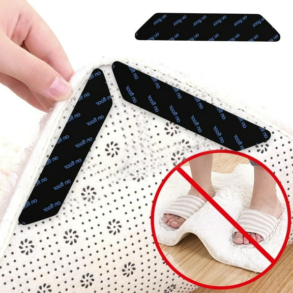 Specollect Clearance 48Pcs Anti Slip Rug Gripper for Hardwood Floors - Double Sided Rug Corner Grippers - Reusable Carpet Tape to Stop Curling on Area Rugs, Carpet, Tile Floors - Everlasting Comfort