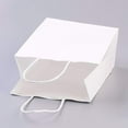 thumbnail image 4 of 10 bolsas de papel kraft de color liso, bolsas de regalo, bolsas pequeñas de compras con asas de cordel de papel para bodas, cumpleaños y fiestas (blancas)., 4 of 4