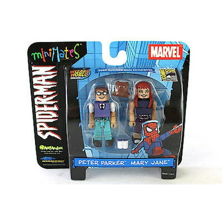 Minimates Spider-Man Peter Parker and Mary Jane 2 pack Mini Figure, San Diego Comic Con Exclusive 2003! By SpiderMan