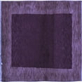 thumbnail image 1 of Ahgly Company Machine Washable Indoor Square Abstract Blue Modern Area Rugs, 7' Square, 1 of 4