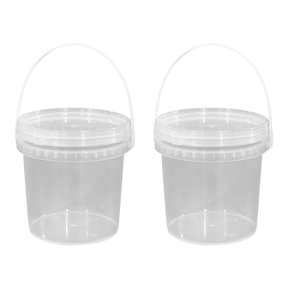 Hemoton 2Pcs Round Storage Bucket Handheld Food Bucket Ice Cream