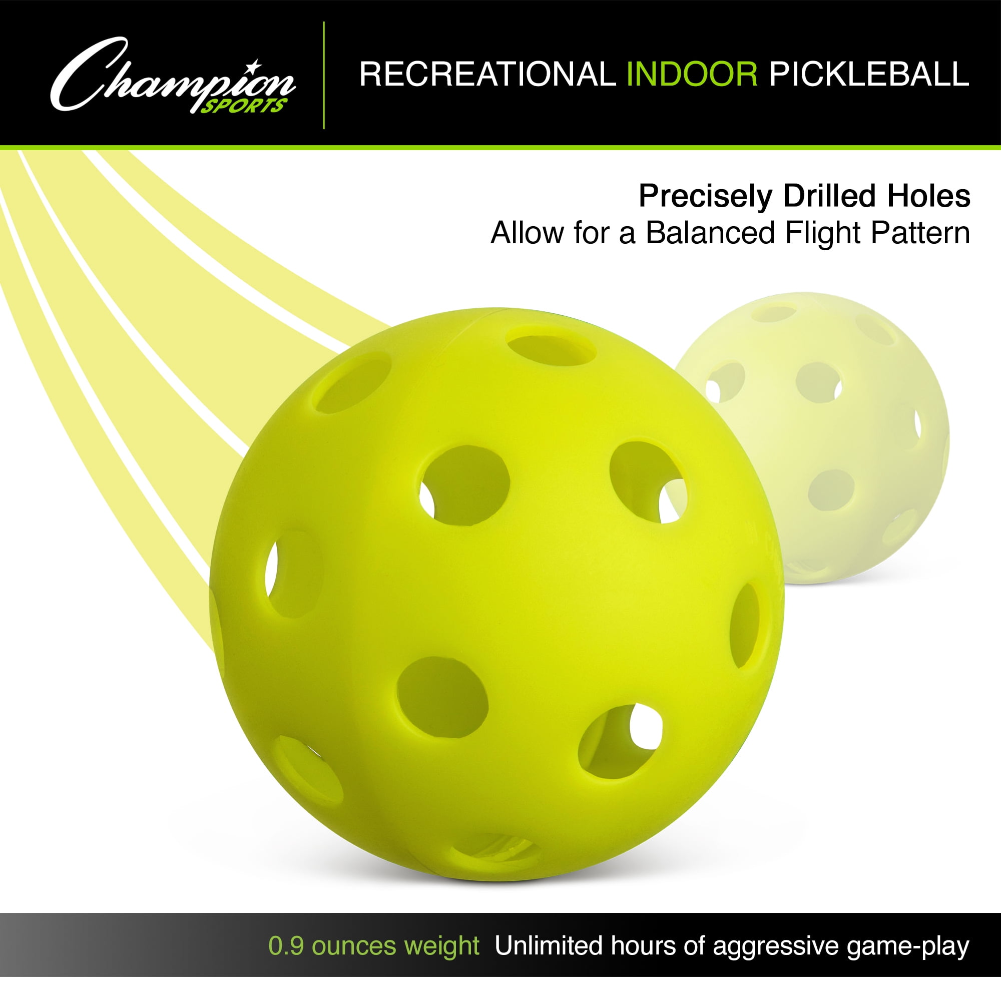 Champion Sports Recreational Indoor Pickleball Set 6 Per Set 2 Sets (CHSPB6INDSET-2)