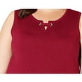 thumbnail image 2 of JM Collection Plus Size Sleeveless Grommet Shell Red 3X, 2 of 2