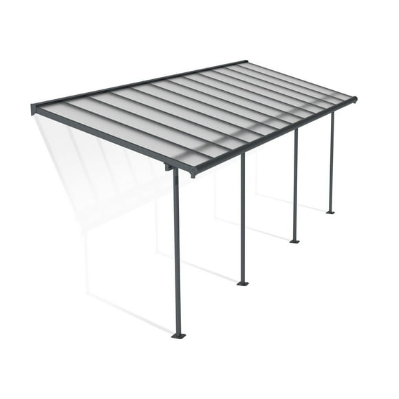 Canopia by Palram Sierra™ Couverture de patio 7,5 pi x 22,5 pi Panneaux transparents à cadre gris