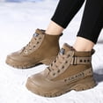 thumbnail image 5 of Sopiago Kid Snow Boots Waterproof with Fur Lined Outdoor Winter Boots Toddler Girl Khaki,1, 5 of 7