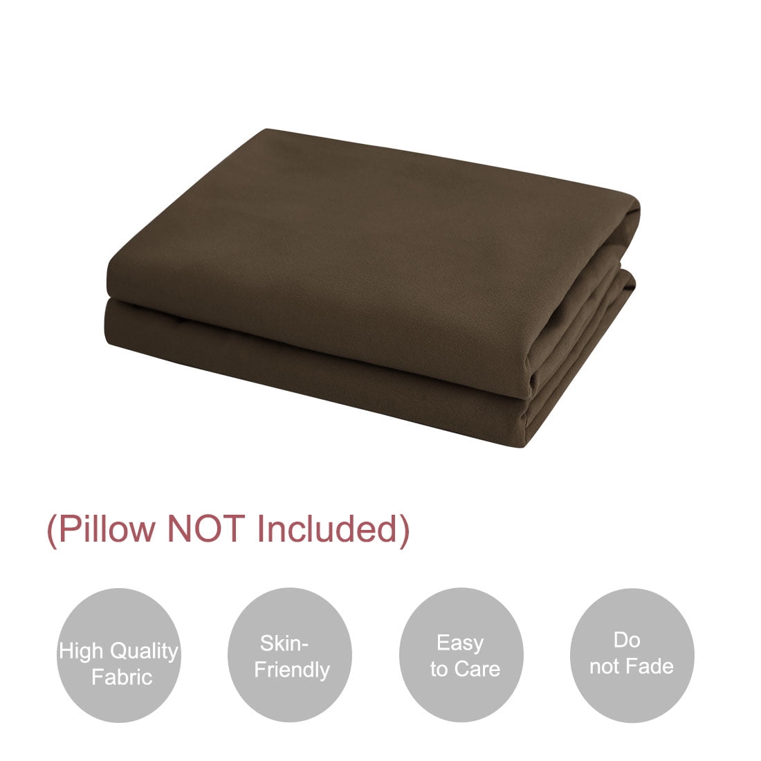 Unique Bargains 2-Pack Solid Microfiber Pillowcases, Standard, Brown