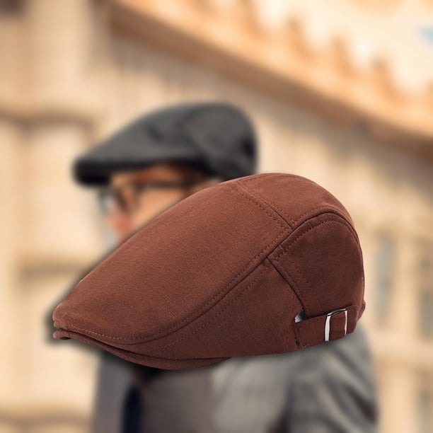Sombrero de para hombre, gorra plana, gorra de hiedra, informal, 55-59cm, sombrero de pintor, parasol clásico a la moda, sombrero de vendedor Marrón