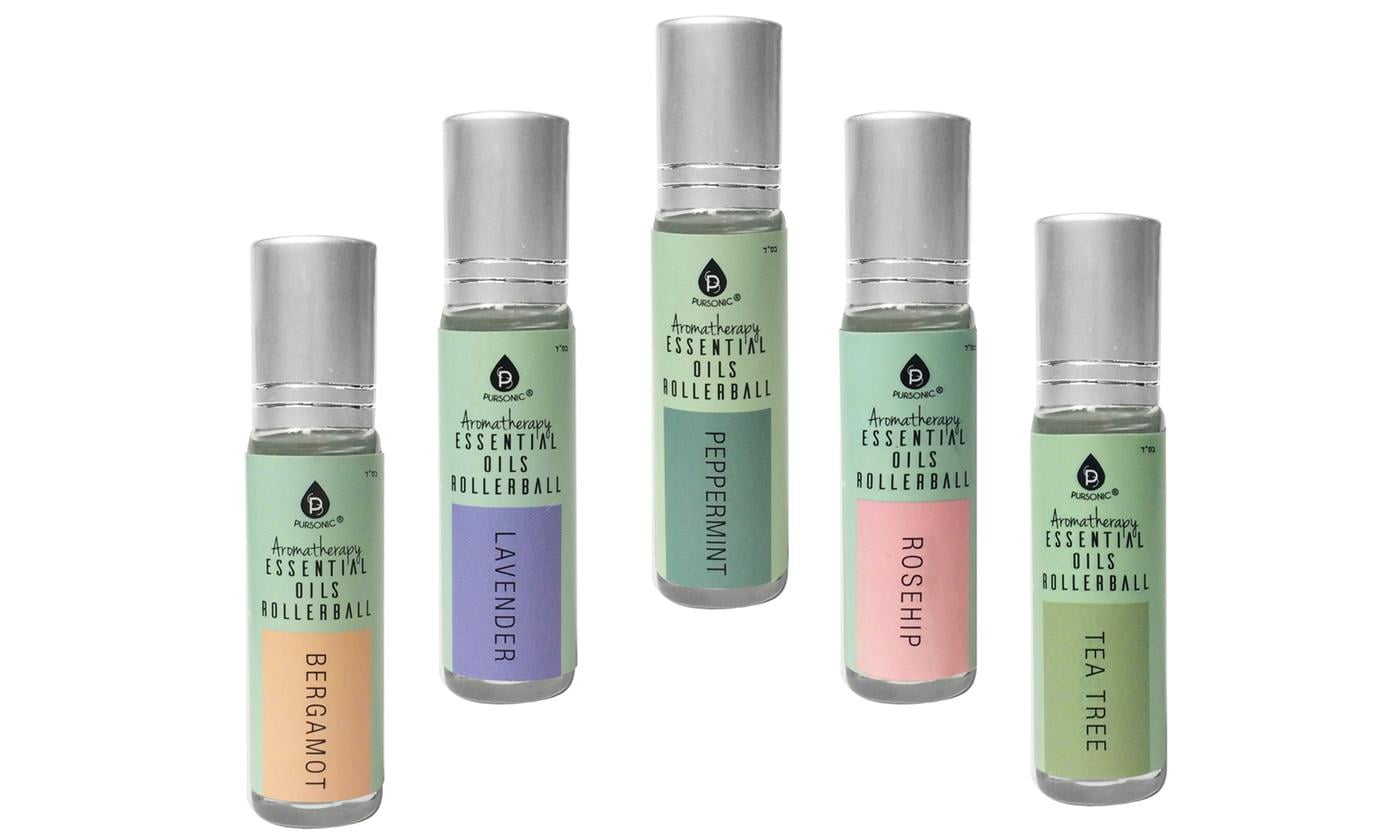 Pursonic Aromatherapy Essential Oils Rollerballs 5 Pack, Bergamot