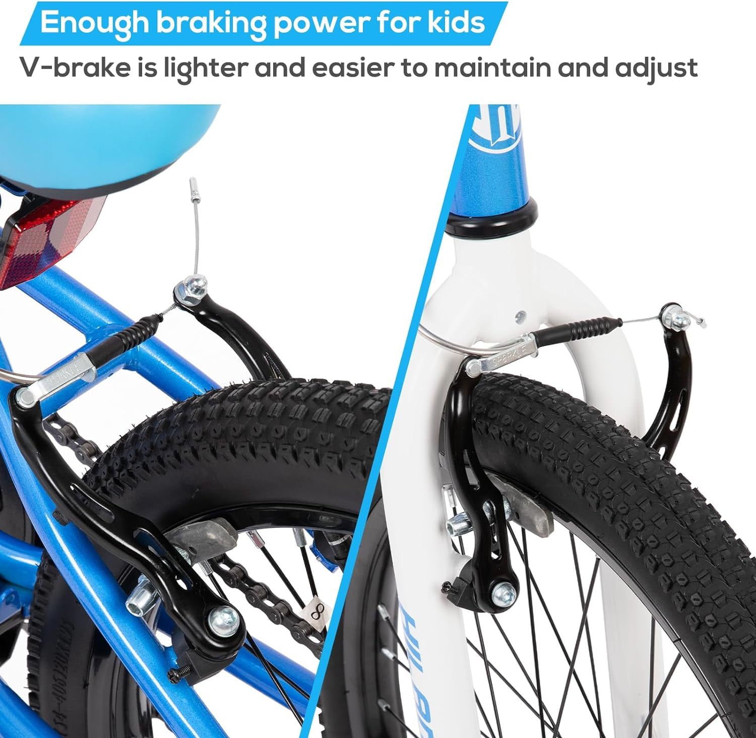 Hiland 20 inch Kids Mountain Bike for Girls Boys with Dual Handbrakes Kickstand, Blue