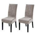 thumbnail image 7 of Velvet Chair Covers for Dining Room Set of 2, Soft Stretch Velvet Chair Slipcovers Removable Chair Protectors Covers,Taupe, 7 of 7
