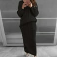 thumbnail image 5 of Vestido de punto, traje de dos piezas, suéter y falda de punto midi, conjunto de 2 piezas ajustado, vestido midi, vestido de suéter de cuello alto, conjunto de vestido de punto, vestido, 5 of 5