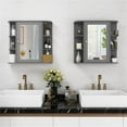 thumbnail image 2 of Pemberly Row Mount Wall Surface Bathroom Storage Cabinet Mirror Gray, 2 of 8