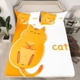 thumbnail image 2 of Homewish Funny Cat Animal Queen Sheet Sets for Kids, Kawaii Kitten Lover Flat Sheet, Cute Cartoon Queen Fitted Sheet, Lightweight Room Decor, 4-Piece, 2 of 7