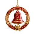 thumbnail image 2 of USA 250th Anniversary Bell Ornament - 3D Red & Gold Commemorative Hanging Decor, Elegant Doorbell for Patriotic Holidays, Christmas Tree, Collectors Gift, Enamel Crafted Detailing, 2 of 6