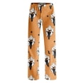 thumbnail image 4 of Womens Halloween Pajamas Cute Pumpkin Ghost Print Elastic Waist Pj Pants Cozy Lightweight Sleepwear For Halloween, 4 of 9