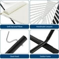 thumbnail image 4 of Hamac Double avec Support - Capacité Robuste de 350 Lb pour 2 Personnes, Hamac en Corde Portable pour Usage Extérieur/intérieur, Comprend Coussin de Confort et Oreiller, Assemblage Facile, Beige, 4 of 6