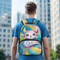thumbnail image 3 of KUIFORTI Colorful Axolotl Girls School Backpack Kids Bookbag Comfortable Lightweight with Laptop Compartment Suitable for Elementary Primary Middle, 3 of 7