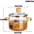 thumbnail image 2 of Glass Saucepan, 1.5L/54OZ Heat-resistant Glass Cooking Pot, Glass Stovetop Pot and Pan with Lid, Glass Cookware Set Cooktop Safe for Pasta Noodle, Soup, Milk, Baby Food (1500ML/54OZ), 2 of 7