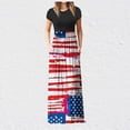 thumbnail image 2 of QIPOPIQ Robes pour Femmes avec Poches Manches Courtes Tendance Imprimé Jour de l'Indépendance Robe d'Été Longue Vacances 2023 Offres, 2 of 7