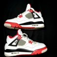 thumbnail image 3 of Nike Air Jordan 4 Retro OG GS Fire Red 2020 Men's Shoes - Size 4, 3 of 5