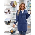 thumbnail image 5 of LVWQ Women's Long Sherpa Lined Hoodie Jacket Full Zip Fleece Sweatshirt Warm Hooded Coat with Pockets Winter Casual Tunic Outerwear, 5 of 7