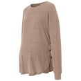 thumbnail image 6 of mgoYE Women's Maternity Shirts, Ribbed Long Sleeve Pregnancy Sweaters Crew Neck Slit Side Knit Pregnant Tunic Tee Top(Khaki,XL), 6 of 6