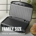 thumbnail image 5 of George Foreman Family-Size Grill & Panini Press, Nonstick Ceramic Coating, Fat-Removing Slope, Adjustable Angle, Indoor/Outdoor Use, 5 of 6