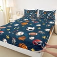 thumbnail image 3 of jejeloiu Boys Ball Game Twin Sheet Sets,Football Basketball Rugby Bedding For Boys Teens 3-Piece, 3 of 7