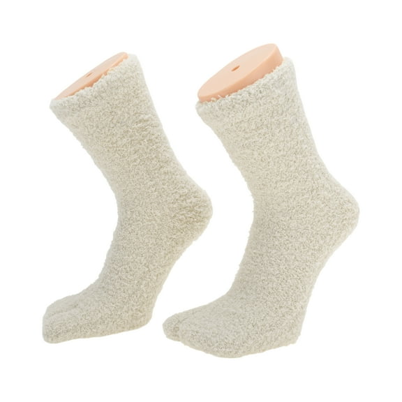 Unique Bargains 1 Pair Two-toed Socks Comfortable Warmth Socks for Women Beige