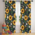 thumbnail image 5 of Blackout Kids Curtains,DarkBlue Sunflower Bee Pattern Childrens Insulated Curtains Set Of 2,Bedroom Essentials,Toddler Room Decor 42"x84", 5 of 5