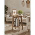 thumbnail image 3 of Round End Table Farmhouse Small Side Table Living Room Corner Table Drink Table Rustic Walnut, 3 of 7