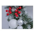 thumbnail image 5 of HCTSHG Christmas Snow Covered Wreath Door Hanging, Features Glitter Ornaments with Artificial Leaves and Berries, Holiday Hanging Decoration for Door, Wall, and Mantel, 5 of 5