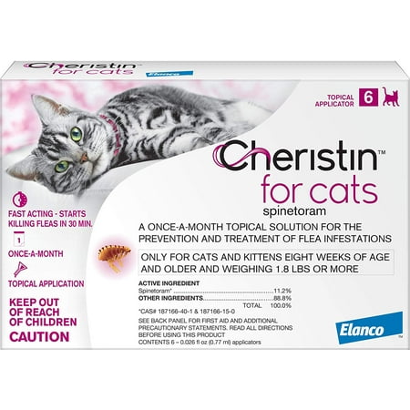 Cheristin for Cats Topical Liquid Flea Treatment, 6 (Best Worming Treatment For Cats Uk)